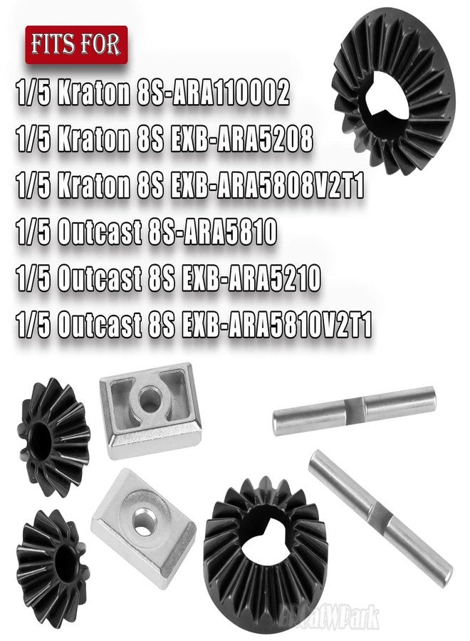 BRCatWPark Front Rear Diff Internal Gear Set & Diff Inserts Upgrades Part for 1/5 Kraton 8s BLX/Outcast 8s BLX(EXB),RC Steel Metal Differential Internal Gear Set/Diff Inserts,#ARA310914+ARA310916 - Image 2